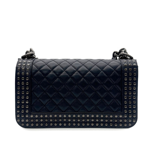 CHANEL BOY CHANEL CHAIN SHOULDER BAG NAVY LEATHER 90302646 - PURPOSE