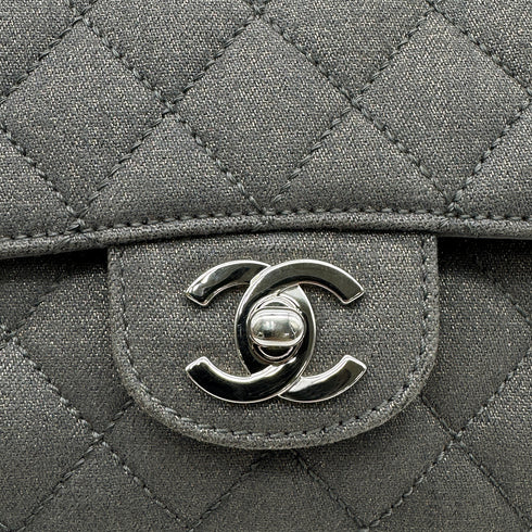 CHANEL VINTAGE CLASSIC FLAP MEDIUM CHAIN SHOULDER BAG GRAY CANVAS 90302647 - PURPOSE