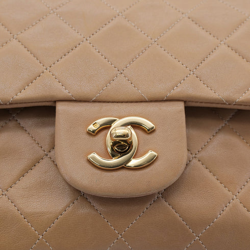 CHANEL VINTAGE CLASSIC FLAP SMALL CHAIN SHOULDER BAG CAMEL LAMB SKIN 90302649 - PURPOSE
