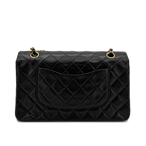 CHANEL VINTAGE CLASSIC FLAP MEDIUM CHAIN SHOULDER BAG BLACK LAMB SKIN 90302650 - PURPOSE