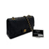 CHANEL VINTAGE CLASSIC FLAP MEDIUM CHAIN SHOULDER BAG BLACK LAMB SKIN 90302650 - PURPOSE