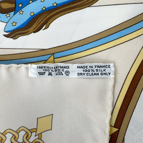 HERMES CARRE 90 CHOCS EN PLUMES SCARF SILK BEIGE 90302655 - PURPOSE