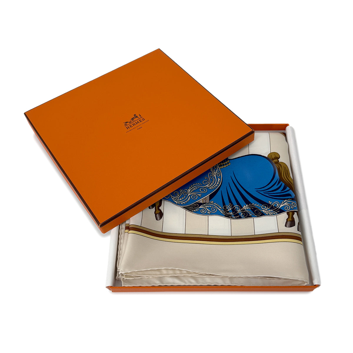 HERMES CARRE 90 CHOCS EN PLUMES SCARF SILK BEIGE 90302655
