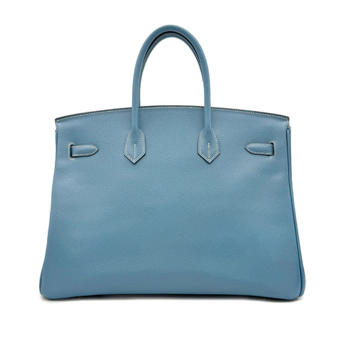 HERMES BIRKIN 35 BLUE JEAN VEAU EPSOM HAND BAG □K SHW 90302855 - PURPOSE