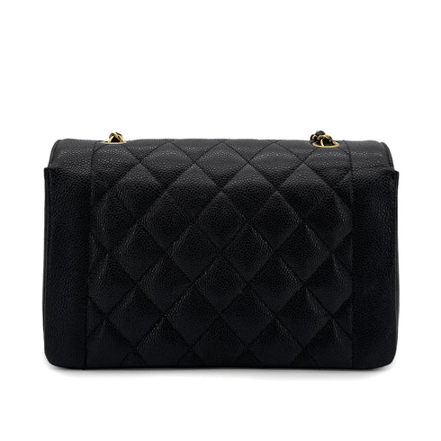 CHANEL VINTAGE DIANA MEDIUM CHAIN SHOULDER BAG BLACK CAVIAR SKIN 90302856 - PURPOSE