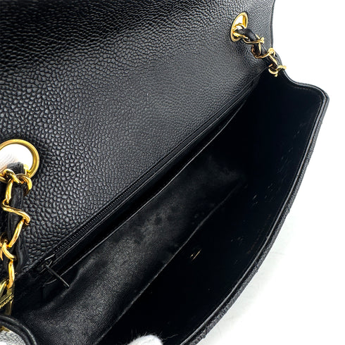 CHANEL VINTAGE DIANA MEDIUM CHAIN SHOULDER BAG BLACK CAVIAR SKIN 90302856 - PURPOSE