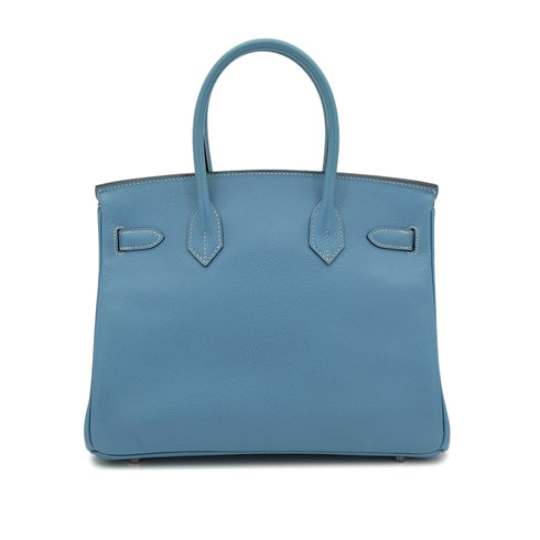 HERMES BIRKIN 30 BLUE JEAN VEAU EPSOM HAND BAG ▢I SHW 90302857 - PURPOSE