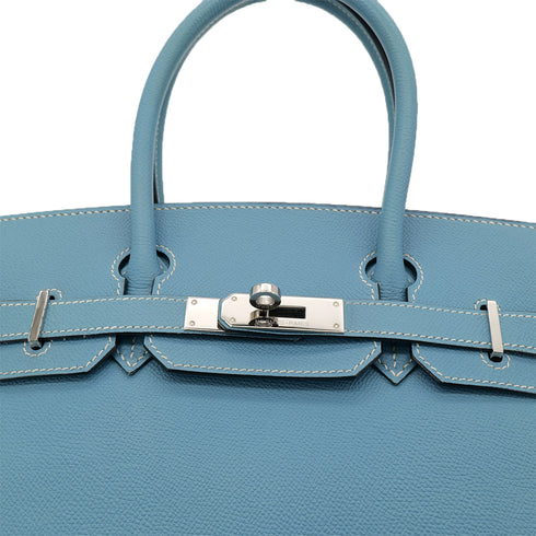 HERMES BIRKIN 30 BLUE JEAN VEAU EPSOM HAND BAG ▢I SHW 90302857 - PURPOSE