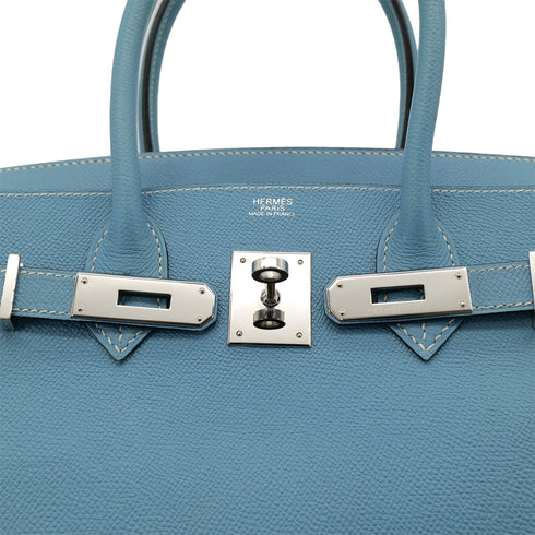 HERMES BIRKIN 30 BLUE JEAN VEAU EPSOM HAND BAG ▢I SHW 90302857 - PURPOSE