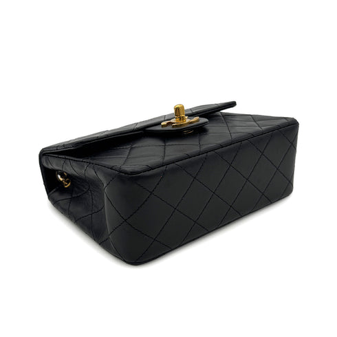 CHANEL VINTAGE MINI SQUARE 17 CHAIN SHOULDER BAG BLACK LAMB SKIN 90302858 - PURPOSE