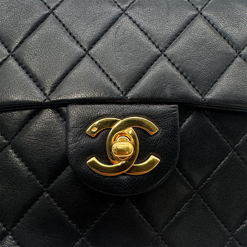 CHANEL VINTAGE MINI SQUARE 17 CHAIN SHOULDER BAG BLACK LAMB SKIN 90302858 - PURPOSE