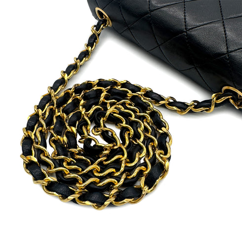 CHANEL VINTAGE MINI SQUARE 17 CHAIN SHOULDER BAG BLACK LAMB SKIN 90302858 - PURPOSE