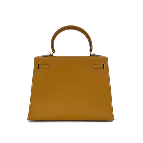 HERMES KELLY 25 SELLIER NATUREL SABLE CHEVRE HAND SHOULDER BAG □I SHW 90302860 - PURPOSE