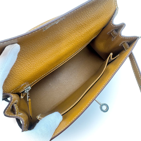 HERMES KELLY 25 SELLIER NATUREL SABLE CHEVRE HAND SHOULDER BAG □I SHW 90302860 - PURPOSE
