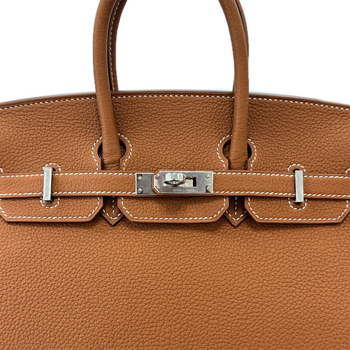 HERMES BIRKIN 25 GOLD TOGO HAND BAG B SHW 90302881 - PURPOSE