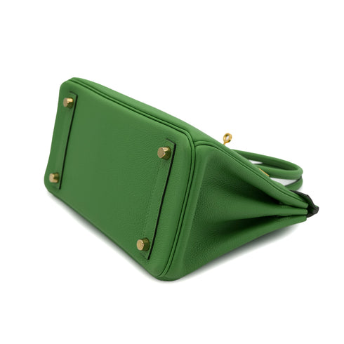 HERMES BIRKIN 25 VERT YUCCA TOGO HAND BAG B GOLD HARDWARE 90302884 - PURPOSE