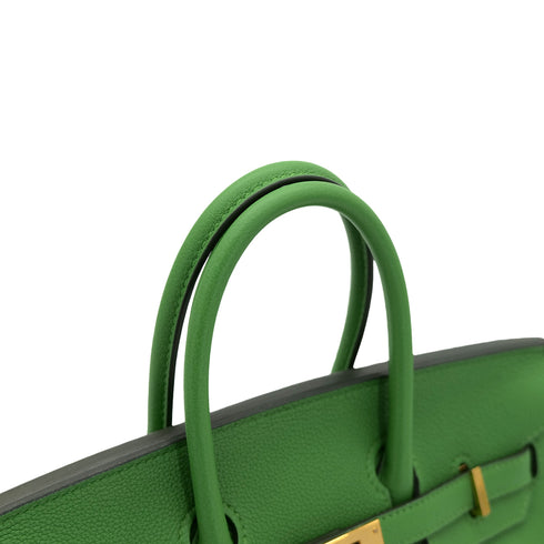 HERMES BIRKIN 25 VERT YUCCA TOGO HAND BAG B GOLD HARDWARE 90302884 - PURPOSE