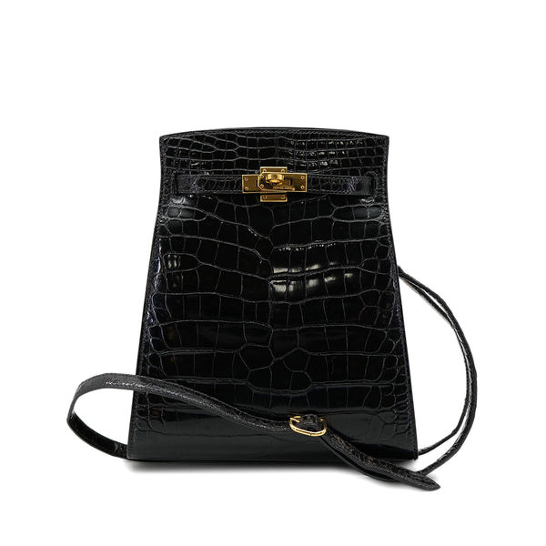 HERMES KELLY SPORTS PM BLACK ALLIGATOR SHOULDER BAG 〇V GHW 90302887 - PURPOSE