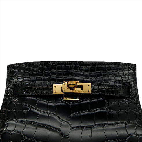 HERMES KELLY SPORTS PM BLACK ALLIGATOR SHOULDER BAG 〇V GHW 90302887 - PURPOSE