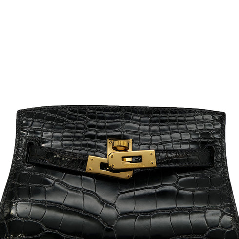 HERMES KELLY SPORTS PM BLACK ALLIGATOR SHOULDER BAG 〇V GHW 90302887 - PURPOSE
