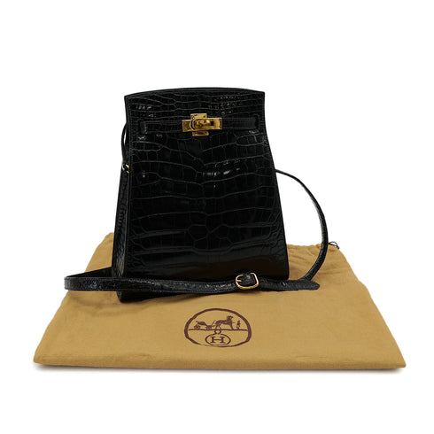 HERMES KELLY SPORTS PM BLACK ALLIGATOR SHOULDER BAG 〇V GHW 90302887 - PURPOSE