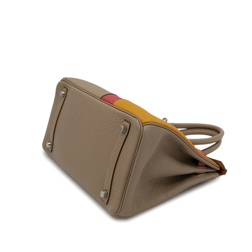 HERMES BIRKIN CASAQUE 30 GRIS TOURTERELLE MOUTARDE SANGUINE TAURILLON CLEMENCE VEAU SWIFT HAND BAG □P SHW 90302888