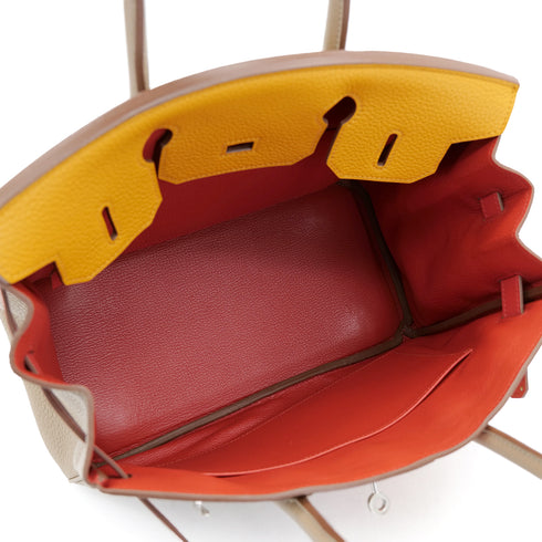 HERMES BIRKIN CASAQUE 30 GRIS TOURTERELLE MOUTARDE SANGUINE TAURILLON CLEMENCE VEAU SWIFT HAND BAG □P SHW 90302888