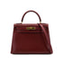 HERMES KELLY 28 SELLIER ROUGE H BOX CALF HAND BAG □A GHW 90302889 - PURPOSE