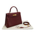 HERMES KELLY 28 SELLIER ROUGE H BOX CALF HAND BAG □A GHW 90302889 - PURPOSE