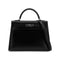 HERMES KELLY 32 SELLIER BLACK BOXCALF HAND SHOULDER BAG □F SHW 90302890 - PURPOSE