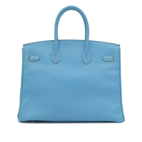 HERMES CANDY BIRKIN 35 CELESTE MYKONOS VEAU EPSOM HAND BAG □O SHW 90302891 - PURPOSE
