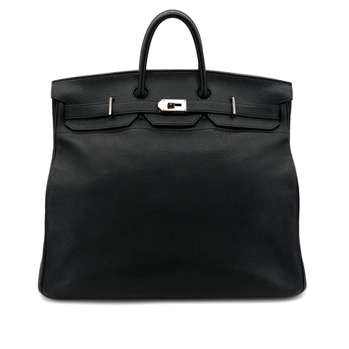 HERMES HAUT A COURROIES 50 BLACK TOGO HAND BAG □H SHW 90302895 - PURPOSE