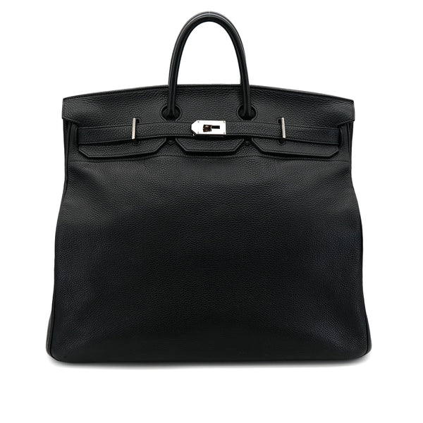 HERMES HAUT A COURROIES 50 BLACK TOGO HAND BAG □H SHW 90302895 - PURPOSE