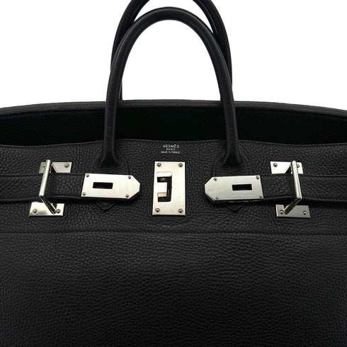 HERMES HAUT A COURROIES 50 BLACK TOGO HAND BAG □H SHW 90302895 - PURPOSE