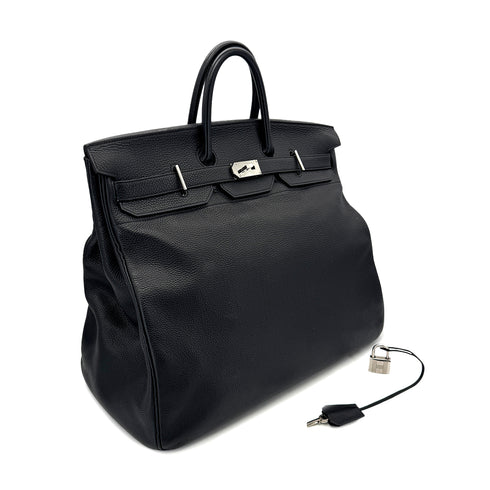 HERMES HAUT A COURROIES 50 BLACK TOGO HAND BAG □H SHW 90302895 - PURPOSE