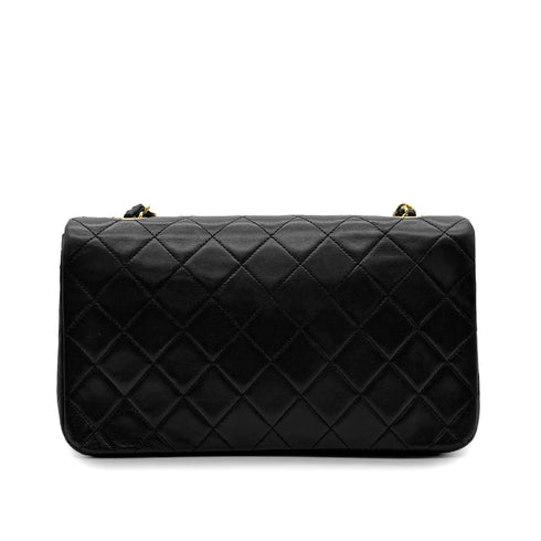 CHANEL VINTAGE FULL FLAP CHAIN SHOULDER BAG BLACK LAMB SKIN 90302899 - PURPOSE