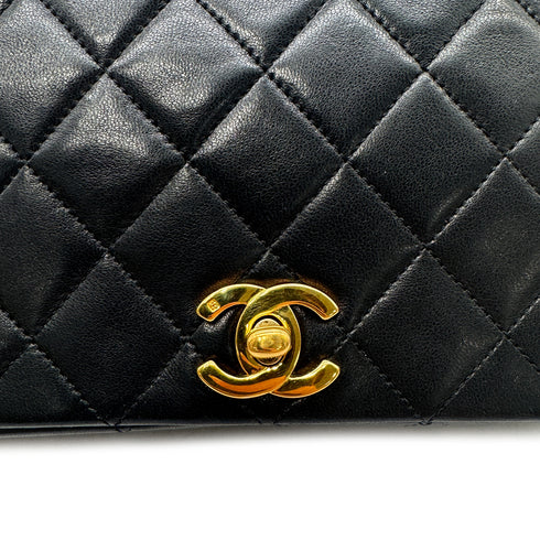 CHANEL VINTAGE FULL FLAP CHAIN SHOULDER BAG BLACK LAMB SKIN 90302899 - PURPOSE