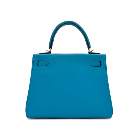 HERMES KELLY 25 RETOURNE BLUE FRIDA VEAU SWIFT HAND SHOULDER BAG Y GHW 90302908 - PURPOSE