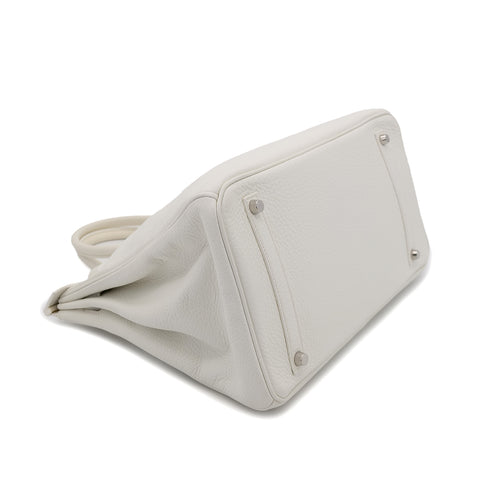 HERMES BIRKIN 35 WHITE TAURILLON CLEMENCE HAND BAG ▢J SHW 90302910 - PURPOSE