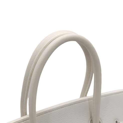 HERMES BIRKIN 35 WHITE TAURILLON CLEMENCE HAND BAG ▢J SHW 90302910 - PURPOSE