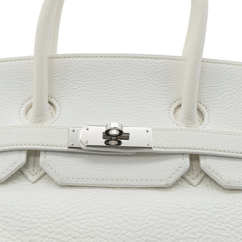 HERMES BIRKIN 35 WHITE TAURILLON CLEMENCE HAND BAG ▢J SHW 90302910 - PURPOSE