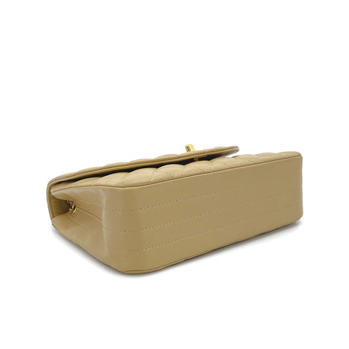 CHANEL VINTAGE MATELASSE HALF MOON CHAIN SHOULDER BAG BEIGE LANB SKIN 90302928 - PURPOSE