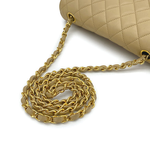 CHANEL VINTAGE MATELASSE HALF MOON CHAIN SHOULDER BAG BEIGE LANB SKIN 90302928 - PURPOSE