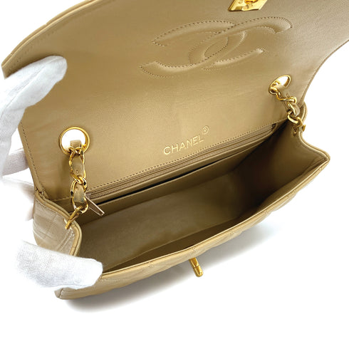 CHANEL VINTAGE MATELASSE HALF MOON CHAIN SHOULDER BAG BEIGE LANB SKIN 90302928 - PURPOSE