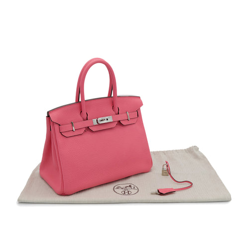 HERMES BIRKIN 30 ROSE LIPSTICK TAURILLON CLEMENCE HAND BAG Y SHW 90302929 - PURPOSE
