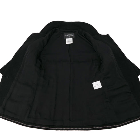 CHANEL BIJOU BUTTON JACKET BLACK WOOL 38 P50 RTW 90302934