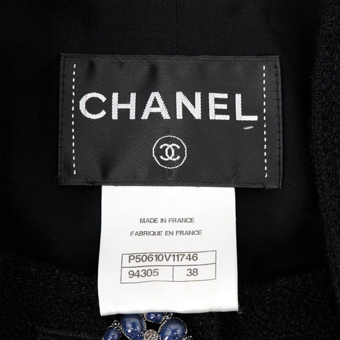 CHANEL BIJOU BUTTON JACKET BLACK WOOL 38 P50 RTW 90302934