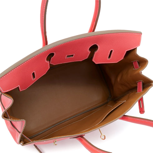 HERMES CANDY BIRKIN 35 ROSE JAIPUR GOLD VEAU EPSOM HAND BAG □P GHW 90302935 - PURPOSE