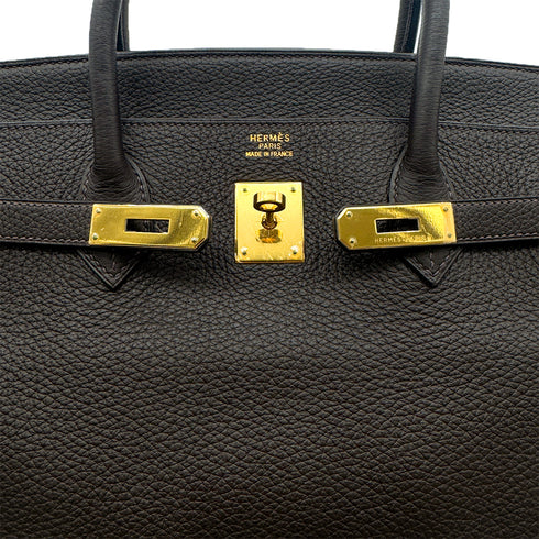 HERMES BIRKIN 40 CHOCOLAT TAURILLON CLEMENCE HAND BAG □F GHW 90302936 - PURPOSE