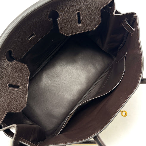HERMES BIRKIN 40 CHOCOLAT TAURILLON CLEMENCE HAND BAG □F GHW 90302936 - PURPOSE